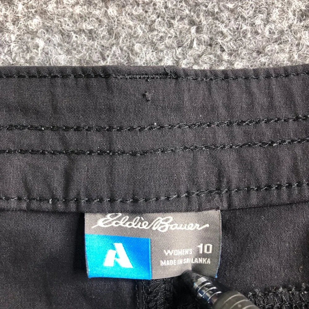 Eddie Bauer First Ascent Shorts Womens 10 Black Hiking Stretch Lightweight - Picture 3 of 10